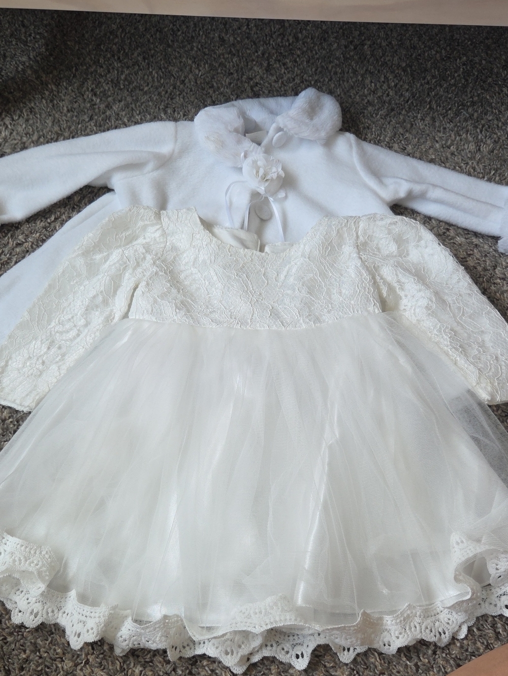 Amazon White Lace Tulle Flower Girl Dress with Coat